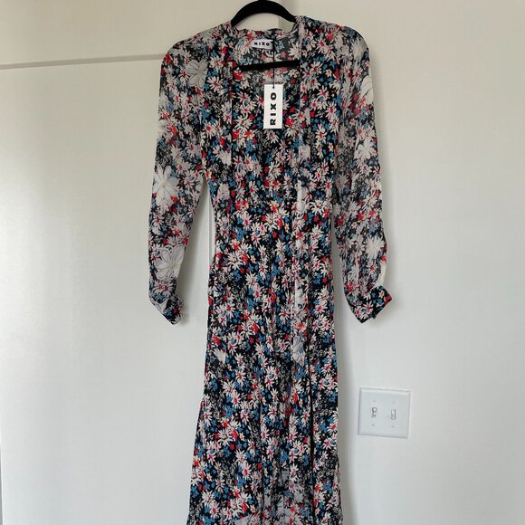 NWT Rixo Silk Midi Dress